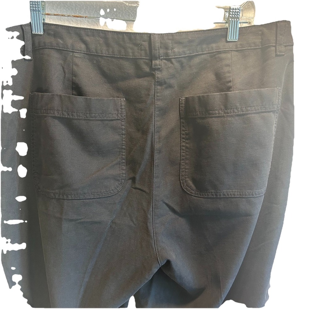Eileen Fisher Pants Black Size 14 Zip Cotton And Hemp Blend Tapered Pockets EUC - Picture 3 of 12